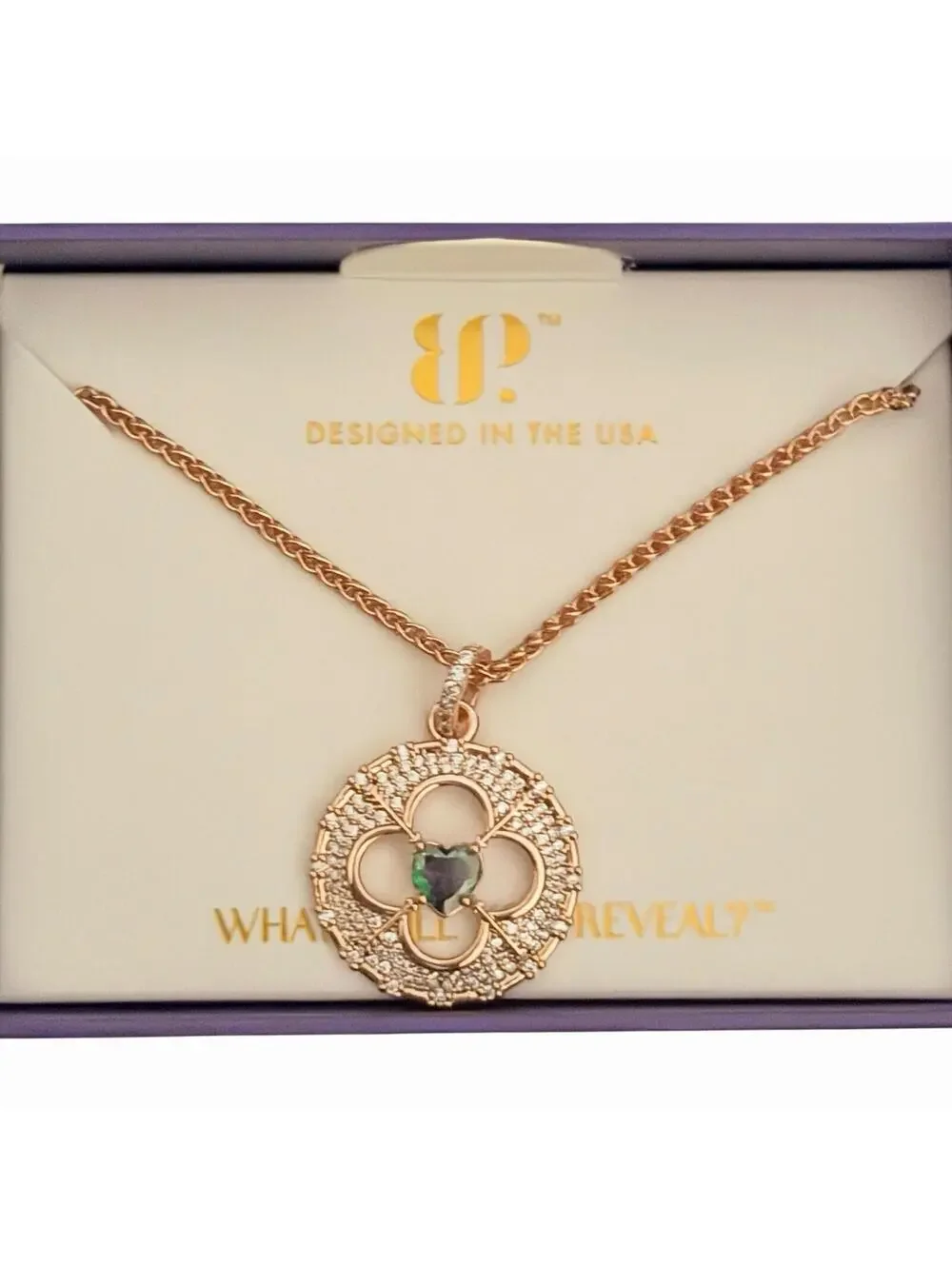 Bomb Party June Heart Clover “Designer Details” NK76173 Alexandrite on Rose Gold